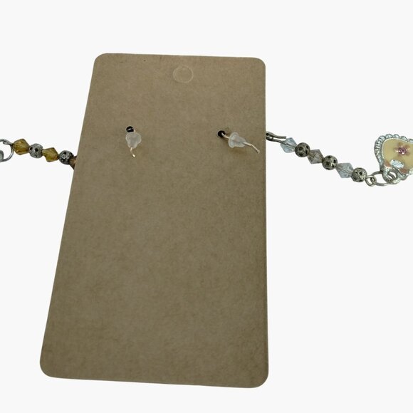 Daisy Purse Drop Earrings Floral Pocketbook Yellow Pink Bohemian Unique - Picture 3 of 5